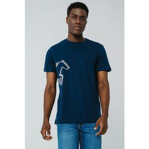 Tricou cu decolteu la baza gatului si imprimeu grafic Austin imagine
