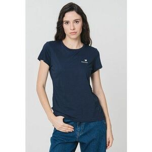 Tricou din bumbac cu decolteu la baza gatului Loa imagine