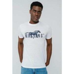 Tricou cu decolteu la baza gatului si imprimeu logo imagine