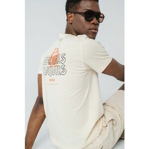 Tricou cu decolteu la baza gatului si imprimeu pe partea din spate Austin imagine
