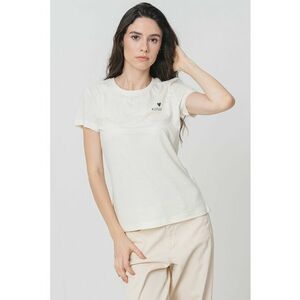 Tricou din bumbac cu decolteu la baza gatului Loa imagine