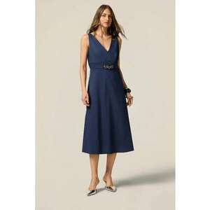 Rochie midi cu decolteu in V si strasuri imagine