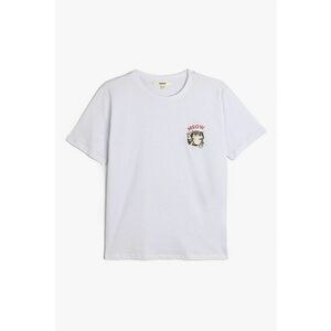 Tricou din bumbac cu broderie cu pisica imagine