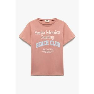 Tricou din bumbac cu imprimeu text imagine