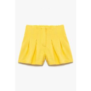 Pantaloni scurti plisati cu model uni imagine