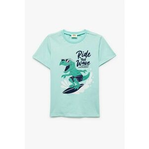 Tricou cu decolteu la baza gatului si imprimeu imagine