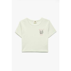 Tricou crop cu detaliu grafic imagine