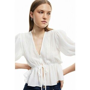 Bluza crop cu maneci bufante imagine