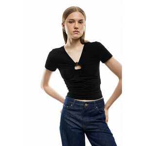 Tricou crop cu fronseuri imagine