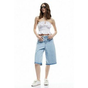 Pantaloni scurti din denim cu talie medie imagine