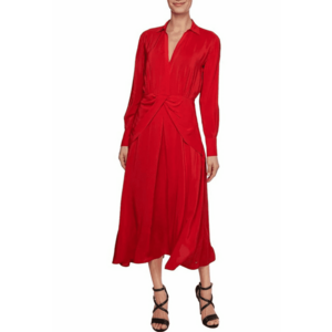 Rochie midi cu detalii suprapuse - imagine