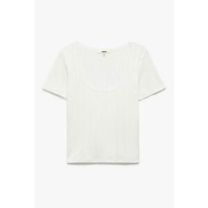Tricou crop cu decolteu adanc imagine