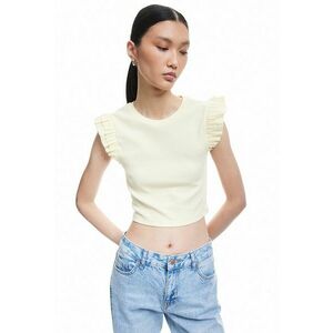 Top slim fit cu volane imagine