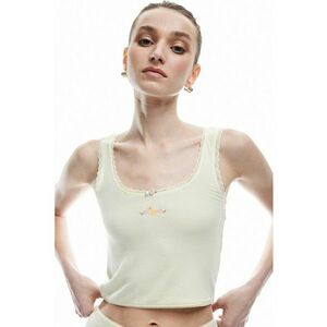 Top crop din amestec de modal cu decolteu rotund imagine