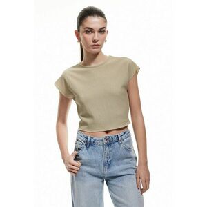 Tricou crop cu model texturat imagine