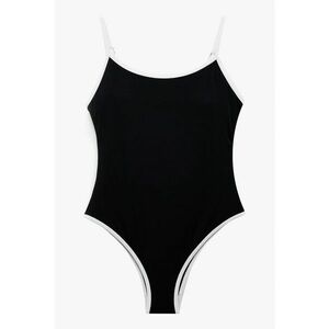 Costum de baie intreg cu terminatii contrastante imagine