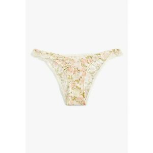 Chiloti brazilieni cu model floral si detalii din tul imagine