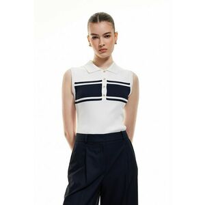 Top polo cu model colorblock imagine