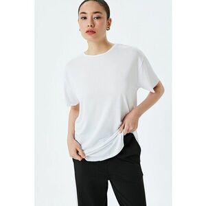 Tricou texturat cu decolteu rotund imagine
