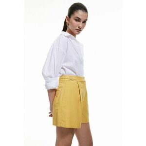 Pantaloni scurti din amestec de in cu catarame laterale ajustabile imagine