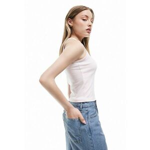 Top slim fit cu decolteu la baza gatului imagine