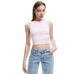 Top crop cu decolteu barcuta imagine