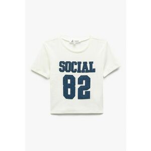Tricou crop din amestec de bumbac imagine