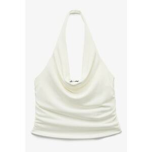 Top crop drapat cu decolteu adanc imagine