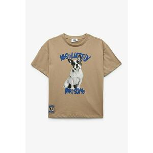 Tricou cu imprimeu grafic si text imagine