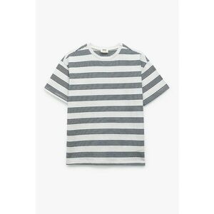 Tricou cu model in dungi si decolteu la baza gatului imagine