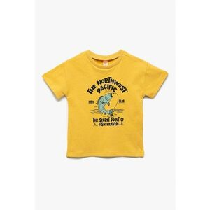 Tricou cu decolteu la baza gatului si imprimeu grafic imagine