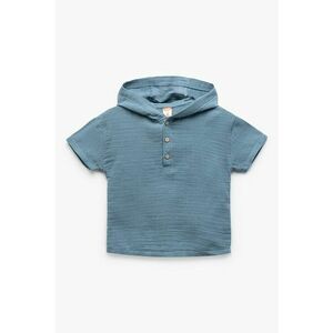 Bluza din bumbac cu maneci scurte si gluga imagine