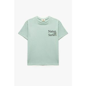 Tricou de bumbac cu imprimeu text imagine