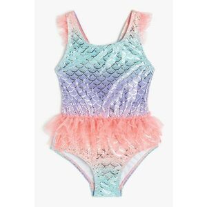 Costum de baie intreg cu garnituri din tul imagine