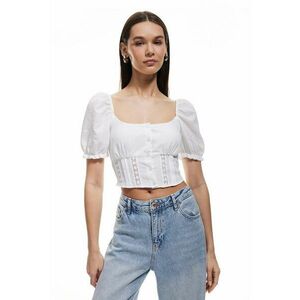 Bluza crop cu maneci cu bufante imagine
