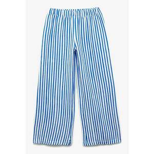 Pantaloni cu croiala ampla - model in dungi si talie elastica imagine