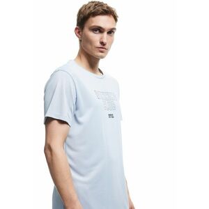 Tricou cu decolteu la baza gatului si imprimeu text imagine