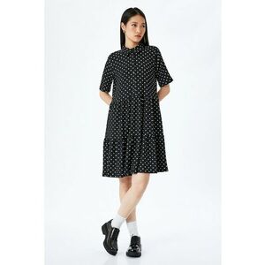 Rochie mini cu buline si terminatie cu volane imagine