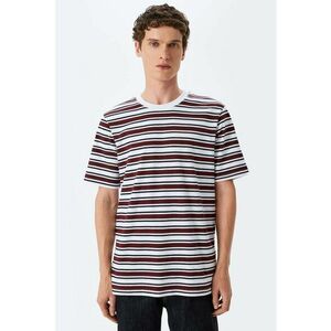 Tricou cu decolteu la baza gatului si model in dungi imagine