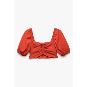 Bluza crop cu maneci bufante imagine