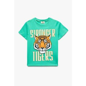 Tricou de bumbac cu imprimeu tigru imagine