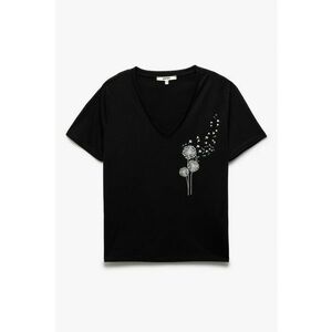 Tricou cu imprimeu si decolteu in V imagine