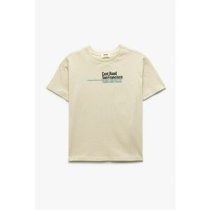Tricou de bumbac cu imprimeu text imagine