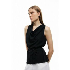 Bluza fara maneci cu decolteu drapat imagine
