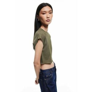 Tricou crop cu model texturat imagine