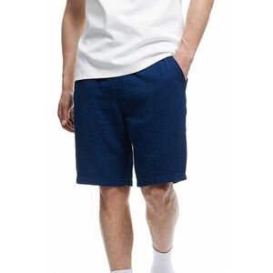 Pantaloni scurti de bumbac cu snururi - Albastru inchis - imagine