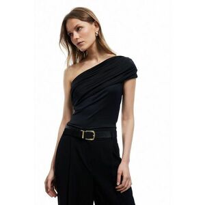 Bluza cu decolteu pe un umar imagine