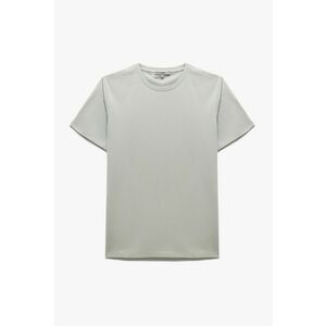 Tricou din amestec de bumbac cu decolteu la baza gatului imagine