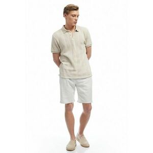 Pantaloni scurti din amestec de in cu snur imagine