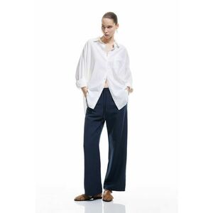 Pantaloni drepti din amestec de in cu snur imagine